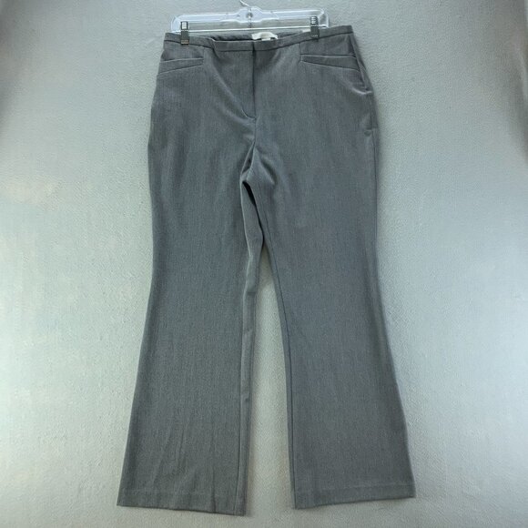 Chicos Womens Trouser Pants 2 Short Gray Stretch Wide Leg Dress Pants Flat Front - Picture 1 of 12